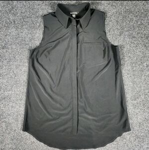 Athleta Urbanite II Tank Top‎ Women's Medium Black Button Sleeveless Athleisure